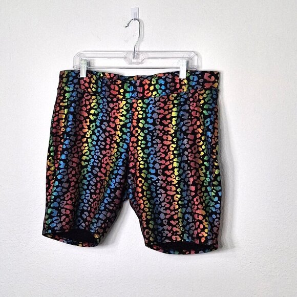 Torrid Multicolor Legging Shorts Sz 3 High Waist Elastic Waist Hippie Boho 70s - Picture 2 of 14